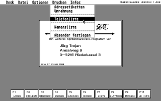 Adressmanager ST atari screenshot